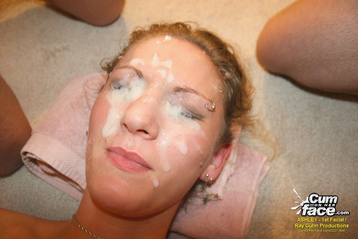 bukkake cum on face cumonherface facial gangbang pierced tongue_15