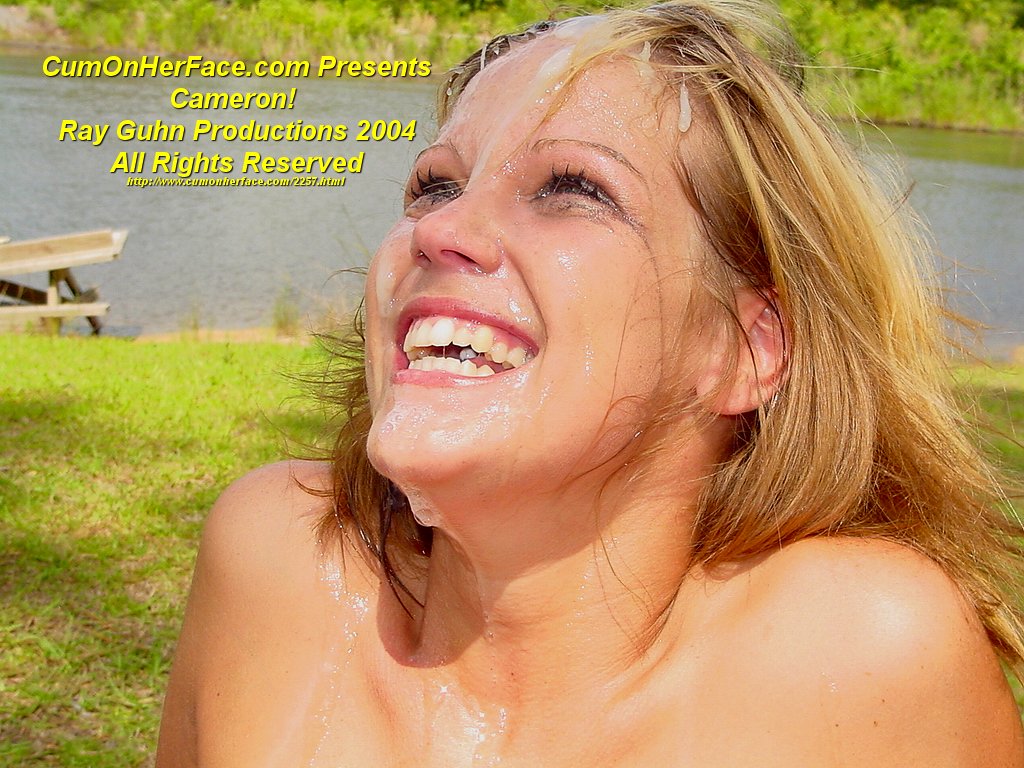 bukkake Cameron cum on face cumonherface facial gangbang orgy outdoor outside pierced tongue_18