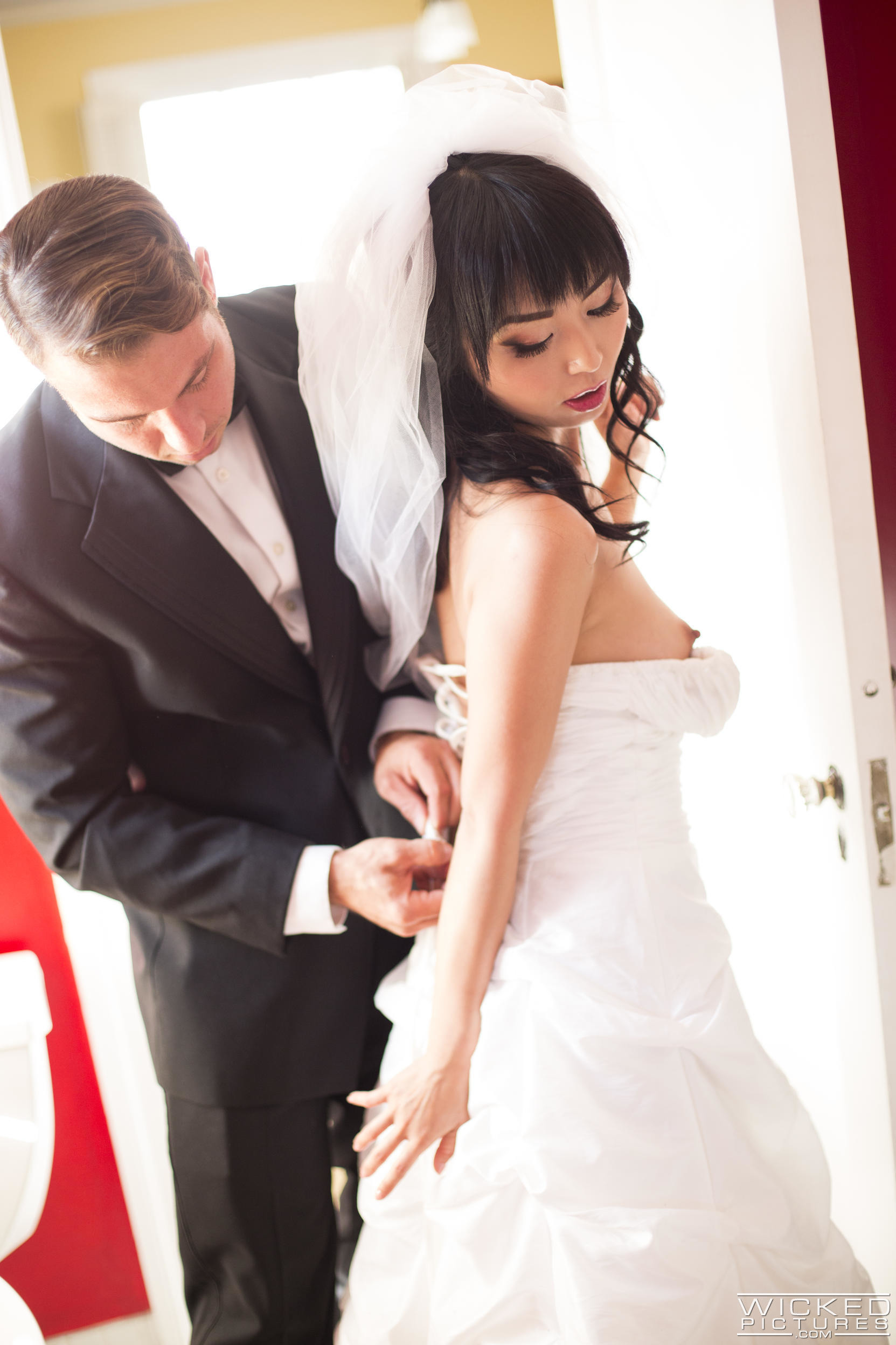 Shaved Asian Bride Marica Hase Wearing Wedding Ring Giving Blowjob Tgp Gallery 281874